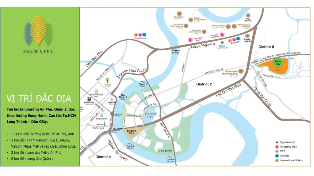 Sơ đồ vị trí Palm River trong khu đô thị Palm City
