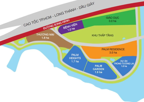 Sơ đồ phân khu Palm City có khu nhà phố Palm Residence